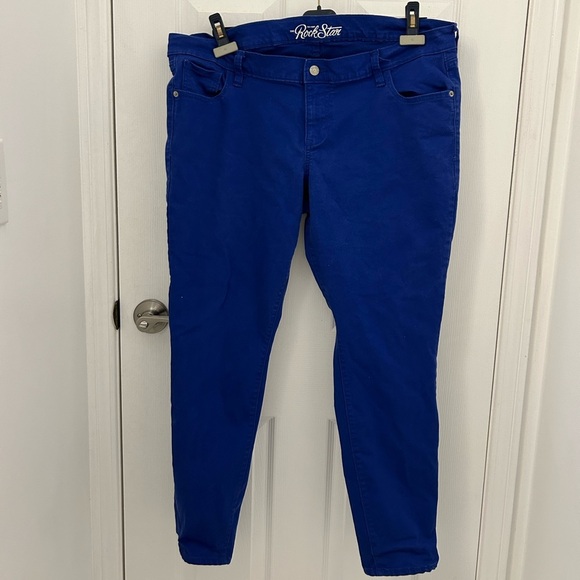 Old Navy Electric Blue Rock Star Jeans, Sz 18 - Picture 1 of 6